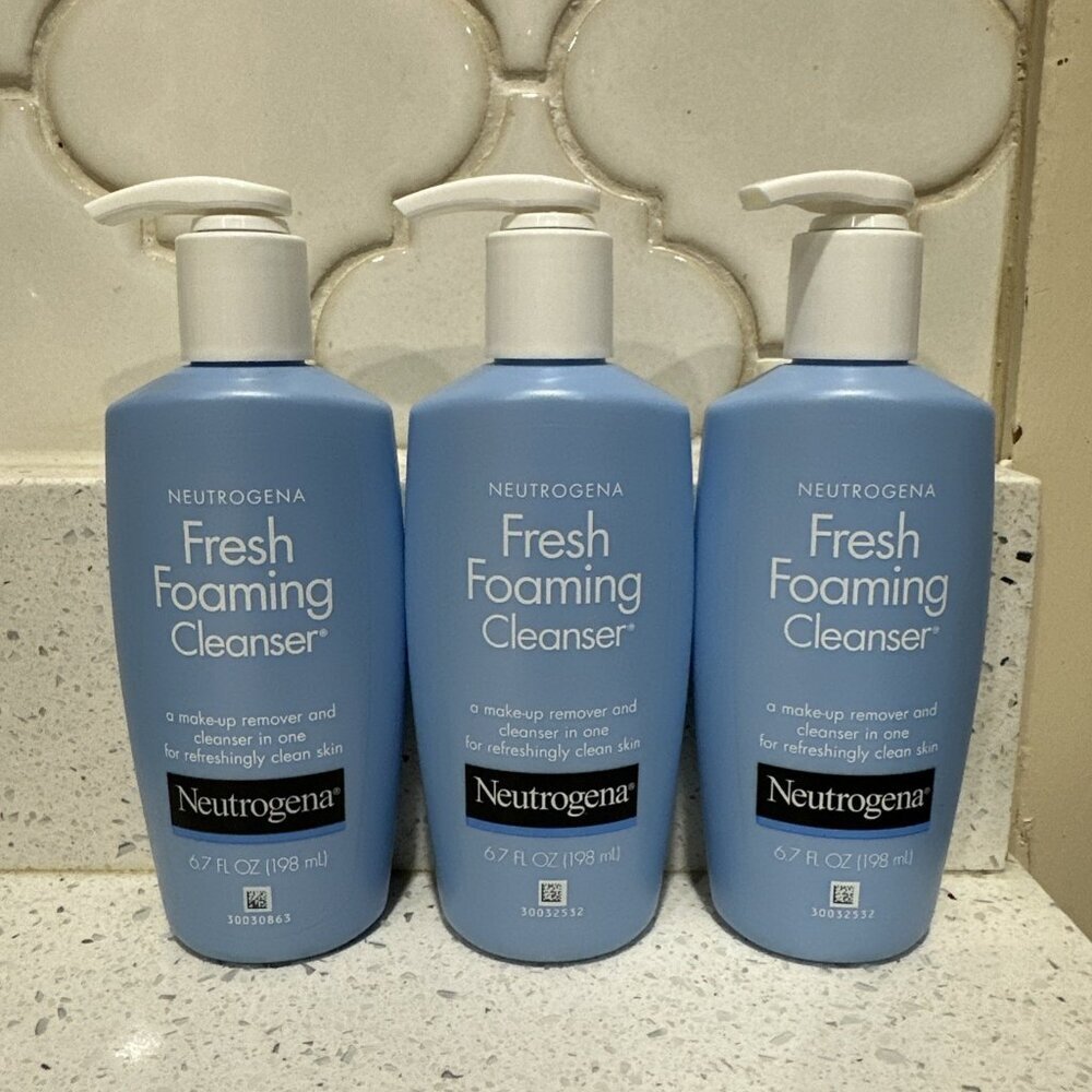 NEUTROGENA FRESH FOAMING CLEANSER MAKEUP REMOVER FACE WASH 6.7 oz SET OF 3